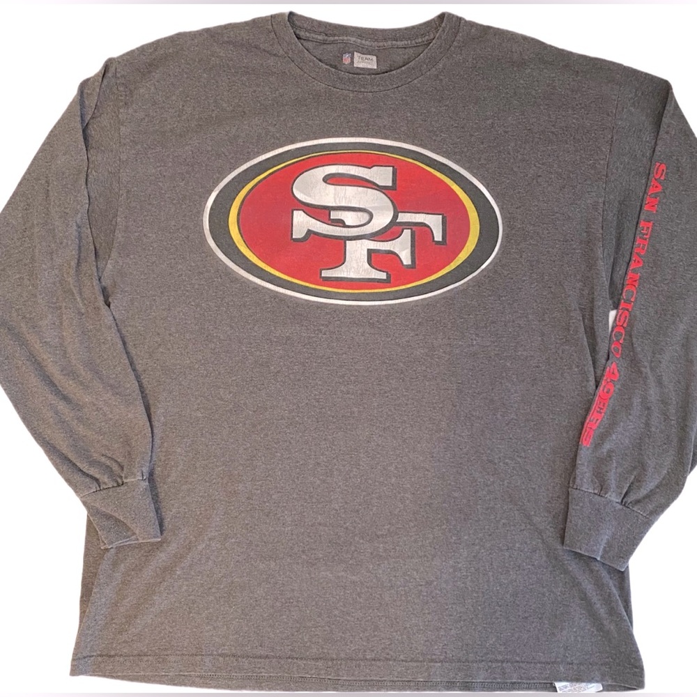 NFL Team Apparel 49ers Dk Gray Long Sleeve Tee Size XL